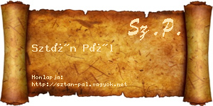 Sztán Pál névjegykártya