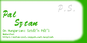 pal sztan business card